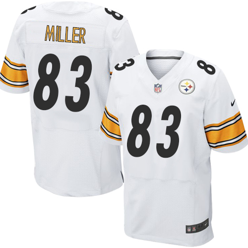 Men's Elite Heath Miller Nike Jersey White Road - #83 NFL Pittsburgh Steelers